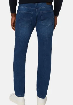 Boggi Milano Jean En Denim Extensible Bleu À Délavage Moyen