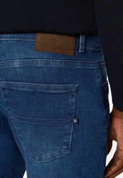 Boggi Milano Jean En Denim Extensible Bleu À Délavage Moyen