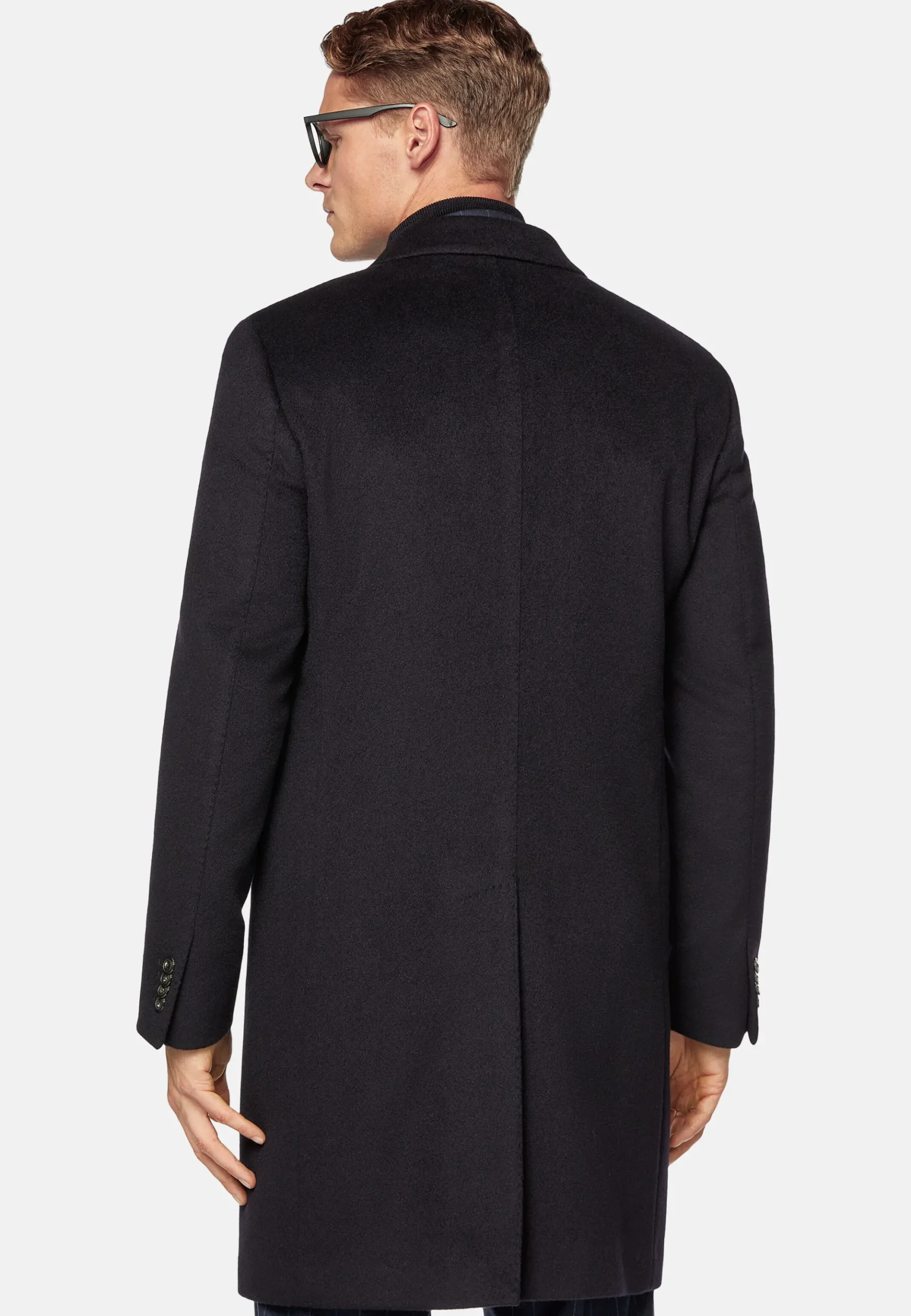 Boggi Milano Manteau Droit En Cachemire Mélangé