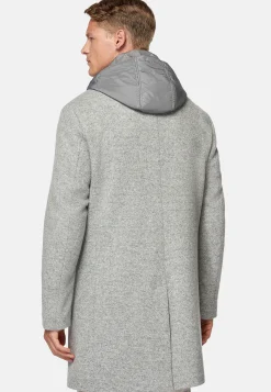 Boggi Milano Manteau En Jersey De Laine Avec Plastron