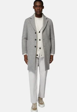 Boggi Milano Manteau En Laine À Simple Boutonnage