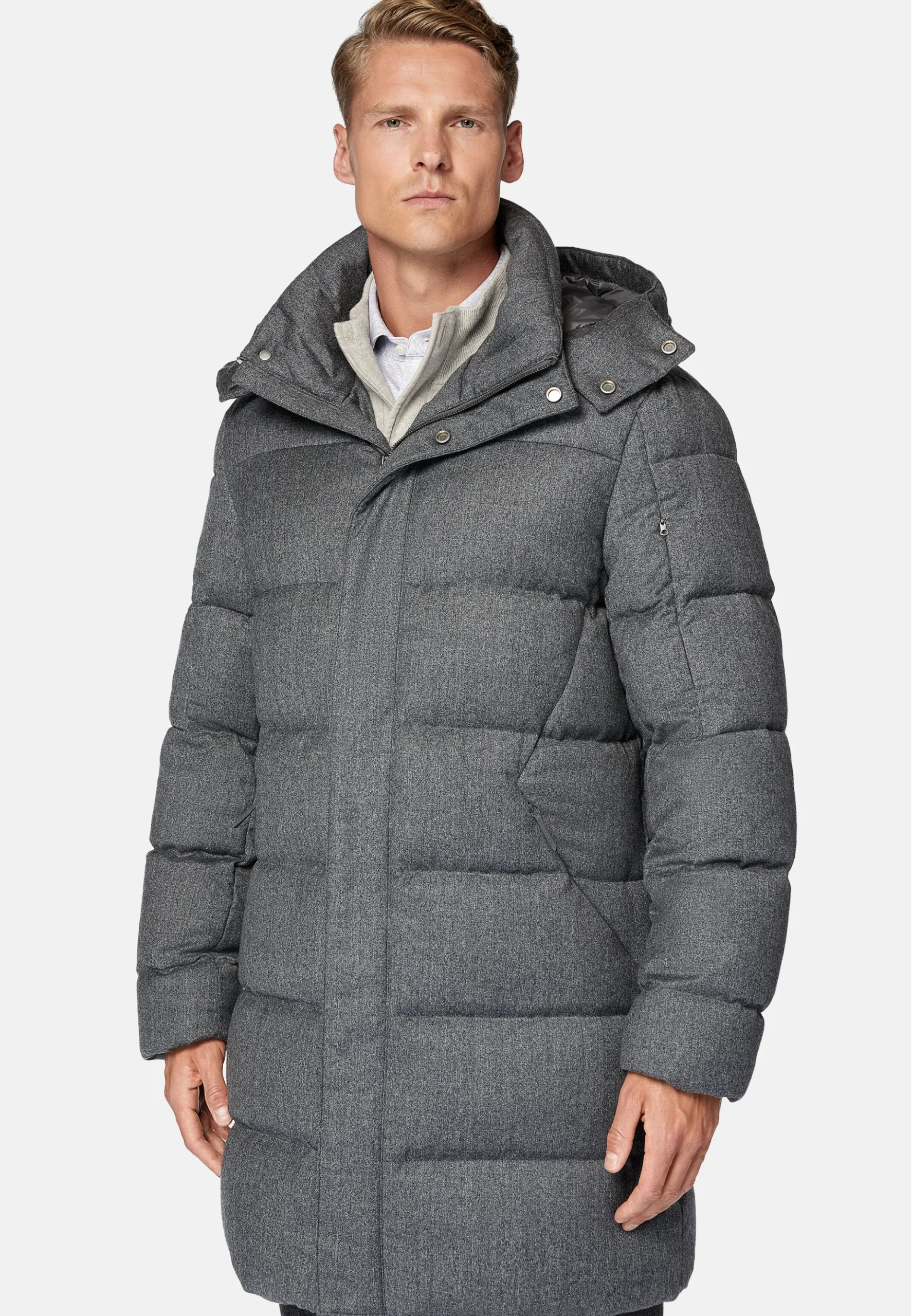 Boggi Milano Parka En Flanelle Rembourrée En Plume D'Oie