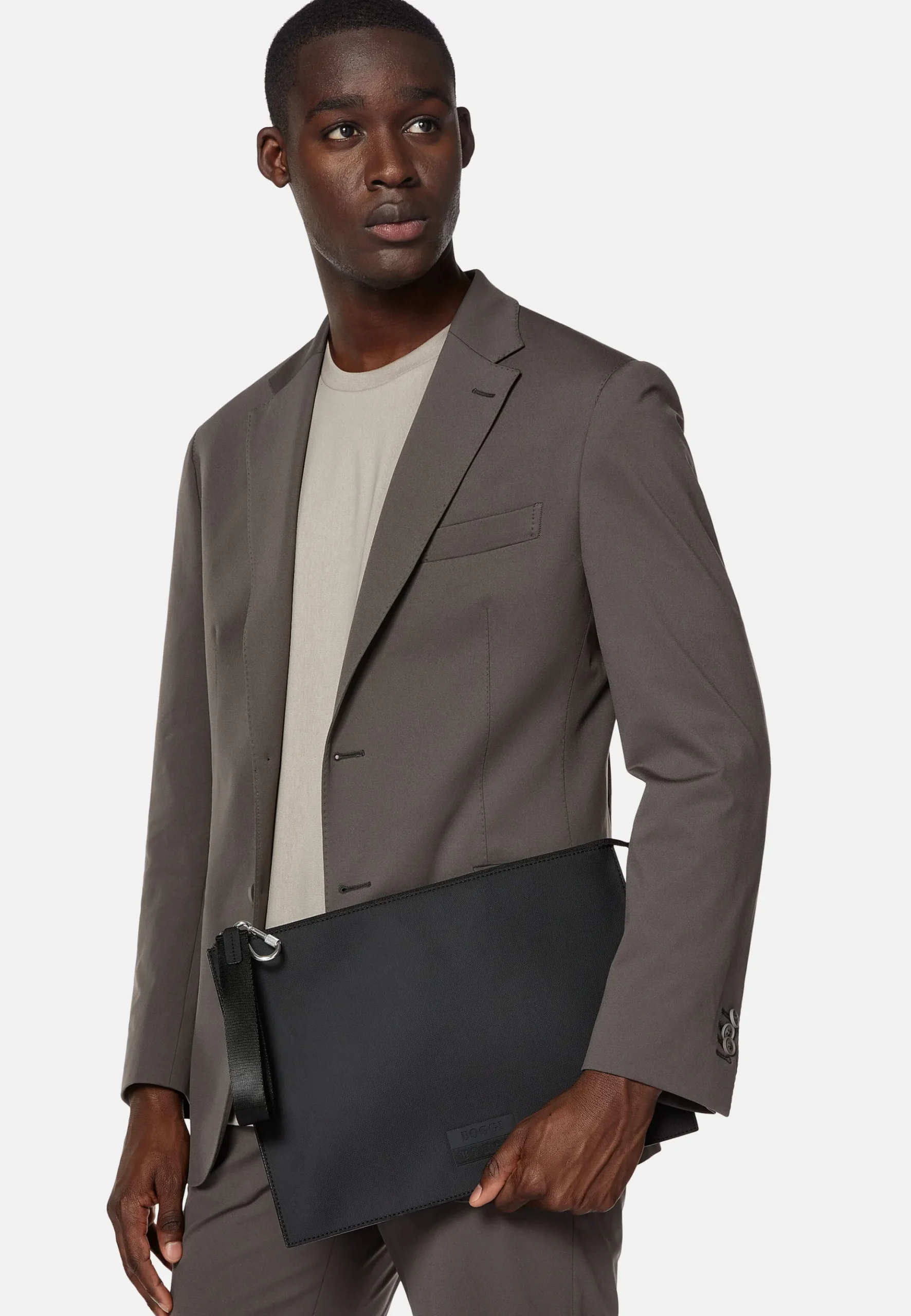 Boggi Milano Pochette Clutch En Tissu Technique Avec Polyester Recyclé