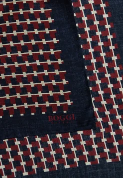 Boggi Milano Pochette Motif Géométrique En Soie
