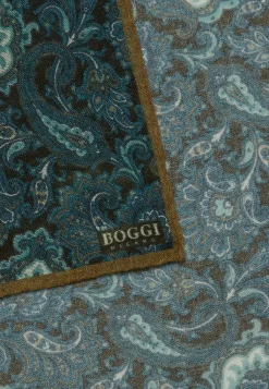 Boggi Milano Pochette Motif Paisley En Laine