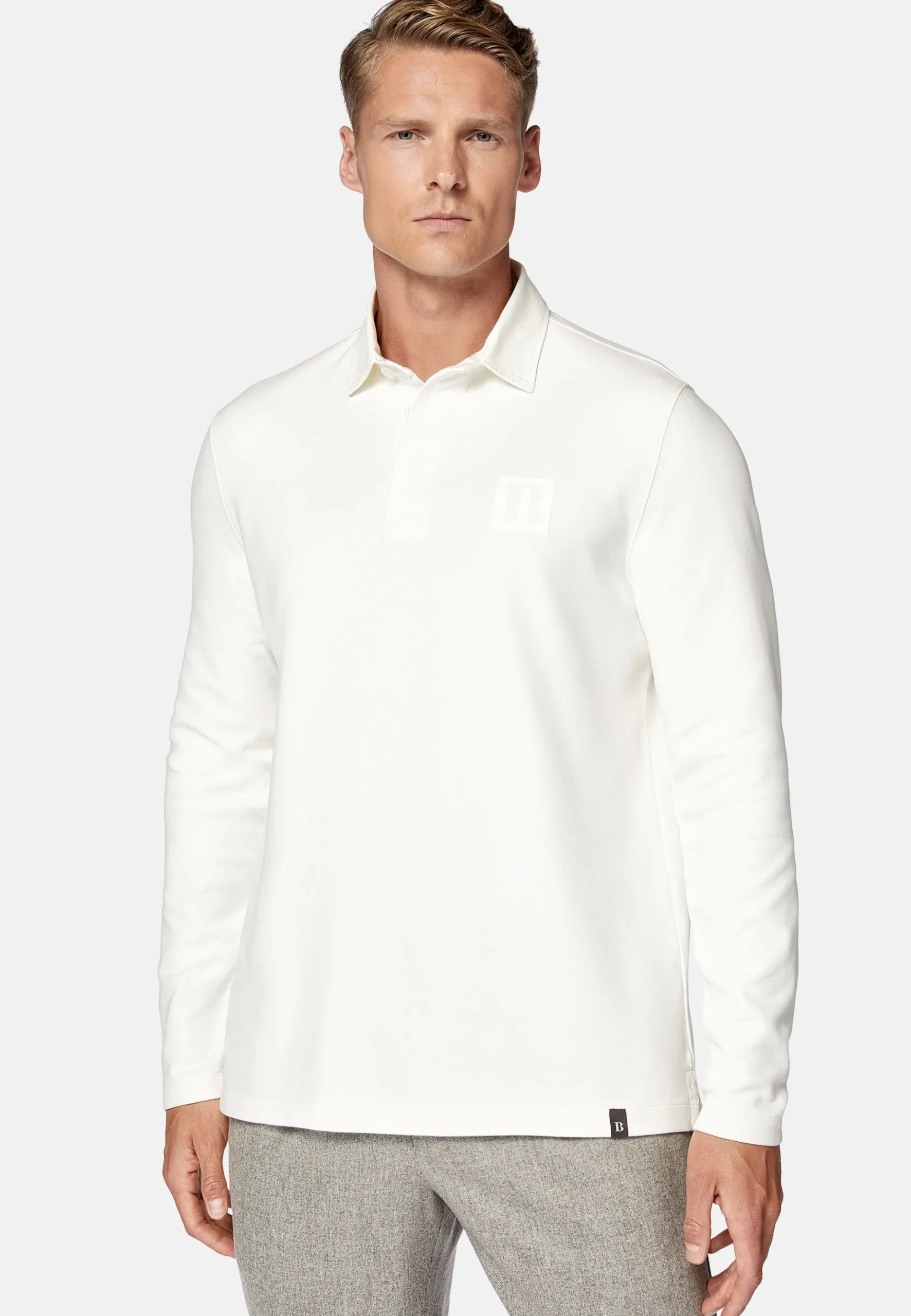 Boggi Milano Polo Rugby En Jersey De Coton Mélangé Regular Fit