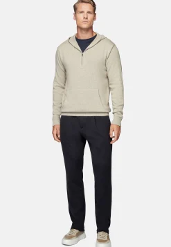 Boggi Milano Pull À Capuche Noisette En Cachemire Mélangé