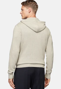 Boggi Milano Pull À Capuche Noisette En Cachemire Mélangé