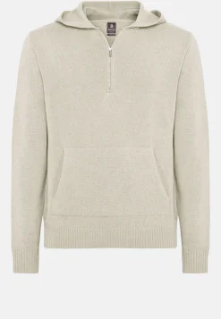 Boggi Milano Pull À Capuche Noisette En Cachemire Mélangé