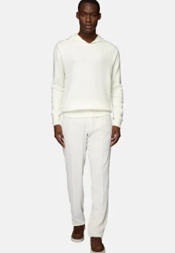 Boggi Milano Pull À Capuche Avec Encolure En V En Laine Mérinos