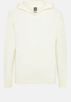 Boggi Milano Pull À Capuche Avec Encolure En V En Laine Mérinos