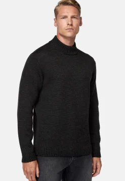 Boggi Milano Pull Col Montant Anthracite En Laine Mérinos
