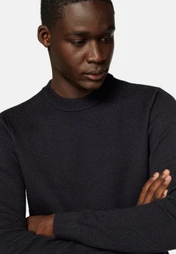 Boggi Milano Pull Col Rond Avec Points En Laine Mérinos