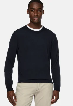 Boggi Milano Pull Col Rond En Laine Mérinos Ultrafine
