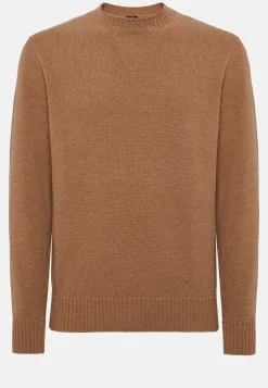 Boggi Milano Pull Col Rond Noisette En Laine Mélangée