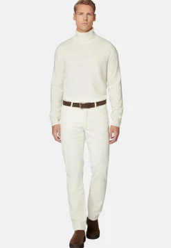 Boggi Milano Pull Col Roulé Blanc En Cachemire