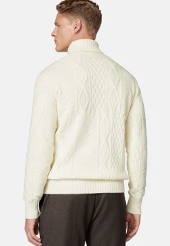 Boggi Milano Pull Col Roulé Mélange De Points En Laine Mérinos