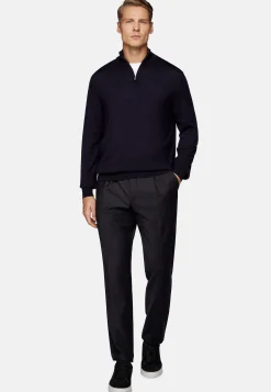 Boggi Milano Pull Demi Zip En Laine Mérinos