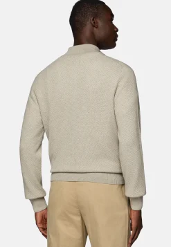 Boggi Milano Pull Demi Zip En Mélange De Cachemire