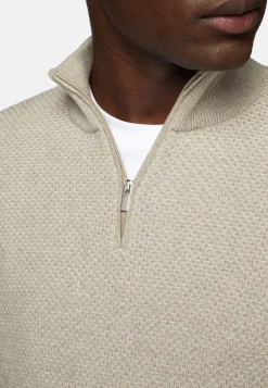Boggi Milano Pull Demi Zip En Mélange De Cachemire