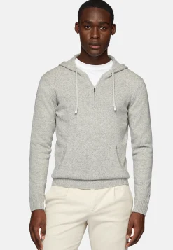 Boggi Milano Pull Demi-Zip Avec Capuche En Cachemire