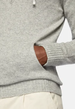 Boggi Milano Pull Demi-Zip Avec Capuche En Cachemire