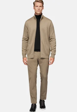 Boggi Milano Pull Full Zip Avec Points En Laine Mérinos