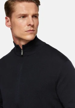 Boggi Milano Pull Full Zip En Laine Mérinos