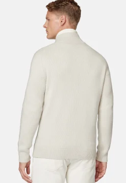 Boggi Milano Pull Full Zip Sable En Cachemire