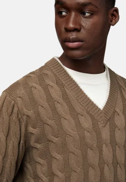 Boggi Milano Pull À Col En V En Laine Et Coton Bio