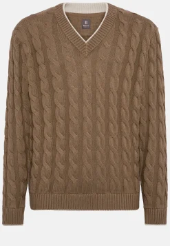 Boggi Milano Pull À Col En V En Laine Et Coton Bio