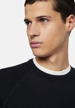 Boggi Milano Pull Ras-du-cou En Coton Soie Cachemire
