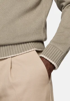 Boggi Milano Pull À Col En V En Laine Et Coton Bio