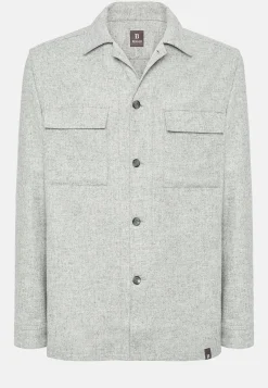 Boggi Milano Surchemise Camp En Mélange Laine Et Tencel