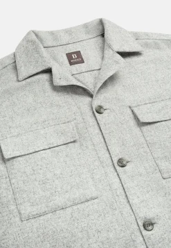 Boggi Milano Surchemise Camp En Mélange Laine Et Tencel