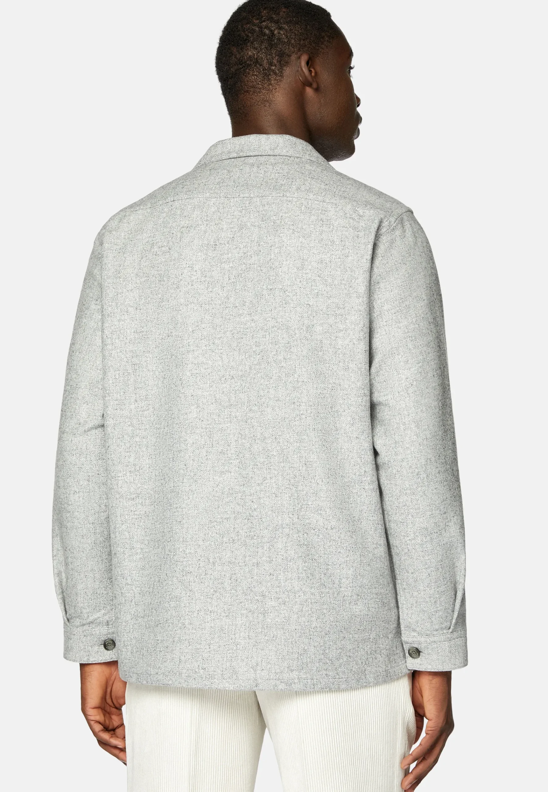 Boggi Milano Surchemise Camp En Mélange Laine Et Tencel