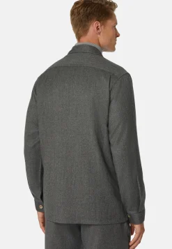 Boggi Milano Surchemise En Flanelle Grise