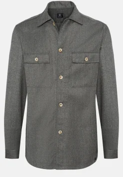 Boggi Milano Surchemise En Flanelle Grise