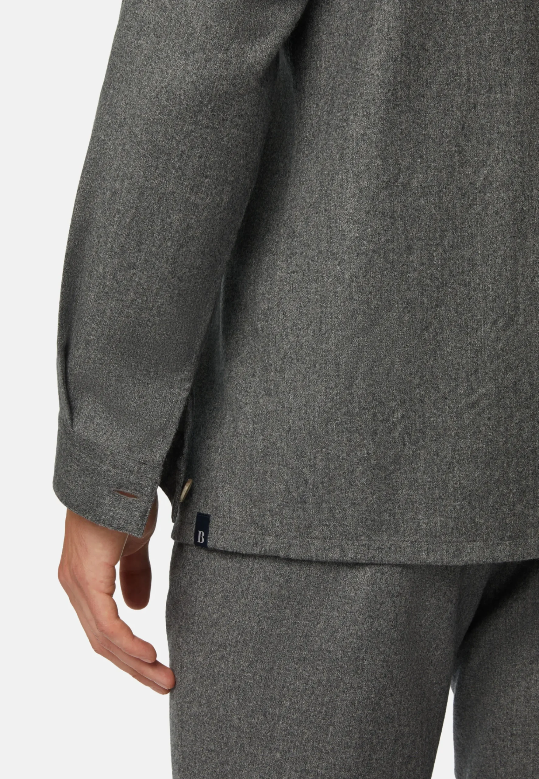 Boggi Milano Surchemise En Flanelle Grise