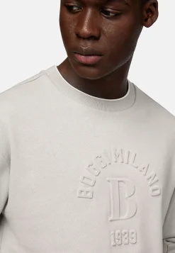Boggi Milano Sweat-Shirt Col Rond En Coton Bio Mélangé