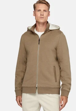 Boggi Milano Sweat-shirt Rembourré À Capuche En Coton Tencel