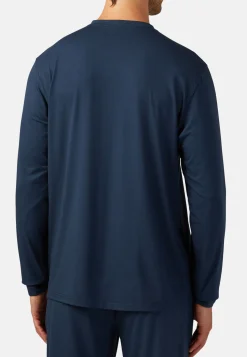 Boggi Milano T-shirt Pyjama Manches Longues En Viscose Mélangée