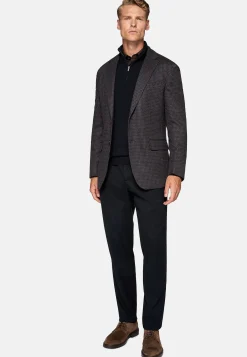 Boggi Milano Veste B Jersey Marron Et Bleu En Laine