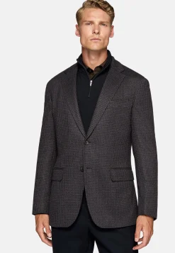 Boggi Milano Veste B Jersey Marron Et Bleu En Laine