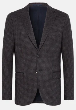 Boggi Milano Veste B Jersey Marron Et Bleu En Laine