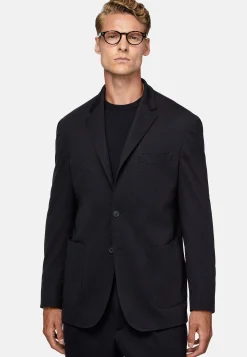 Boggi Milano Veste Bleu Marine En Nylon Et Laine B Tech