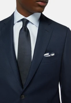 Boggi Milano Veste Bleue Œil-de-perdrix En Laine Super 110