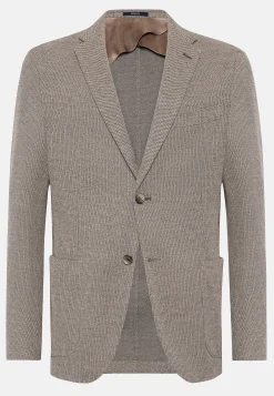 Boggi Milano Veste Gris Tourterelle B Jersey En Mélange De Coton Et Laine