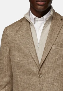 Boggi Milano Veste Gris Tourterelle B Jersey En Laine Mélangée