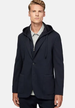 Boggi Milano Veste Molletonnée Madison Bleu Marine En Coton Mélangé